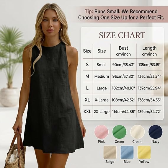 Premium Cotton Linen Shift Dress