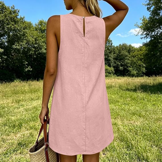 Premium Cotton Linen Shift Dress